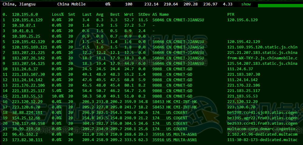 RackNerd特价美国VPS去程路由追踪