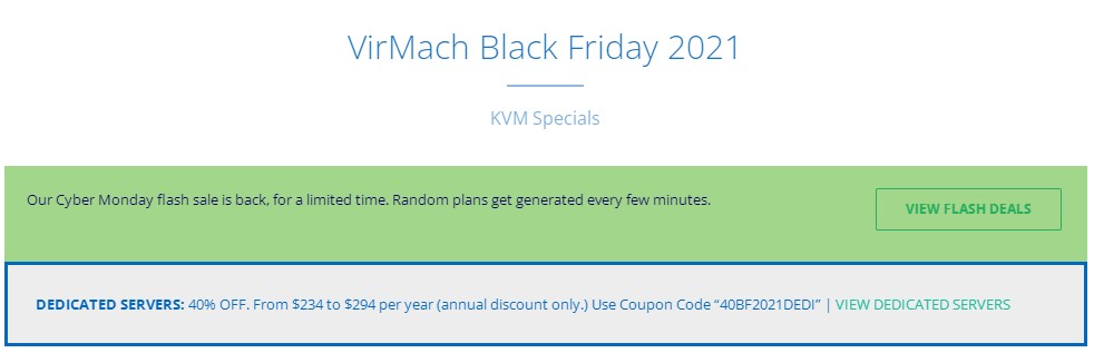 VirMach黑五套餐价格调整