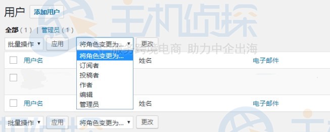 WordPress后台用户角色