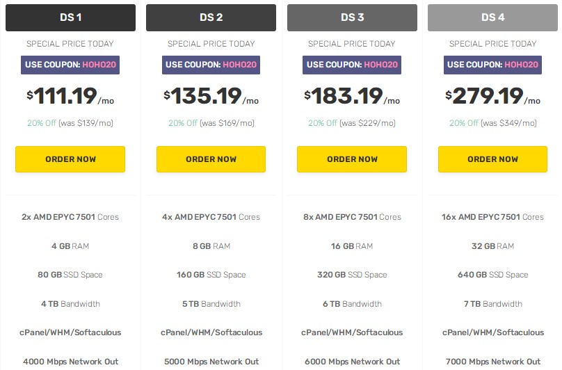 FastComet专用服务器优惠方案