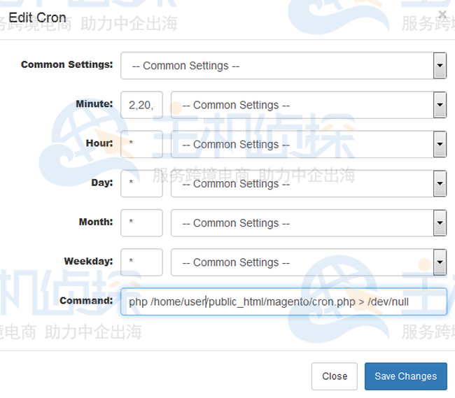 重新配置 Cron 作业
