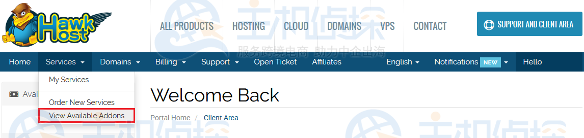 HawkHost云主机带宽升级方法