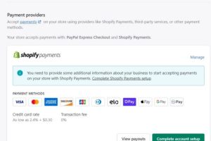Shopify付款方式设置