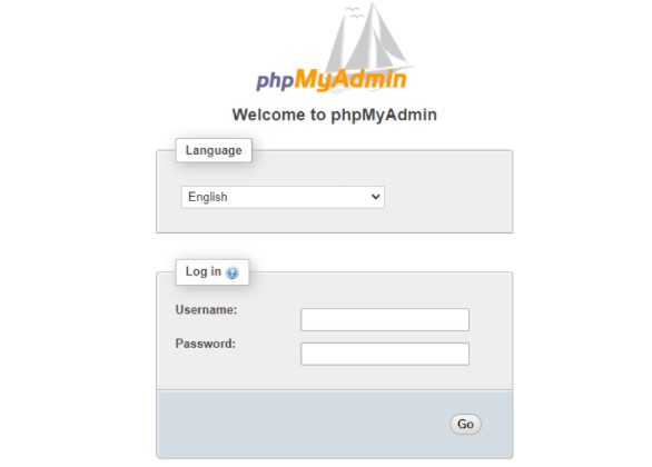 phpMyAdmin 登录页面