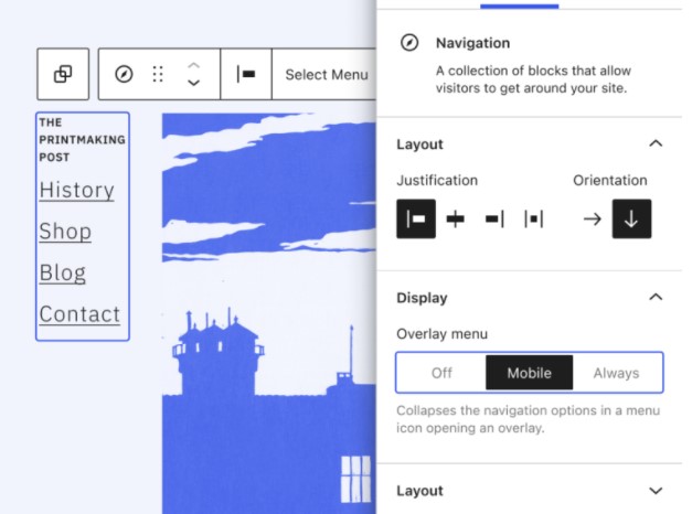 WordPress 5.9新的导航块