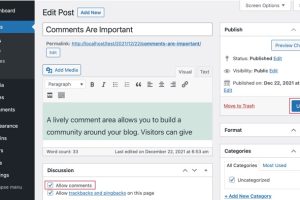 WordPress经典编辑器如何启用评论功能