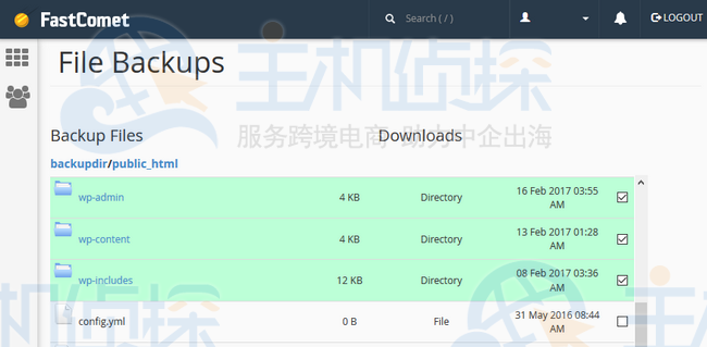 选择要从备份中恢复的文件和文件夹
