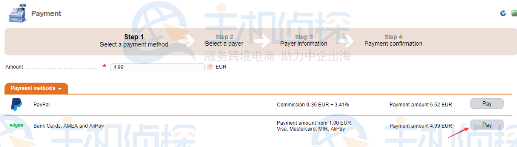 Gcorelabs支付页面