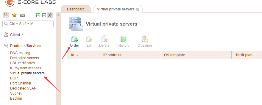 Gcorelabs后台管理中心