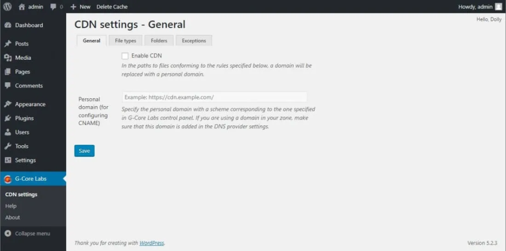 Gcorelabs WordPress网站与CDN集成
