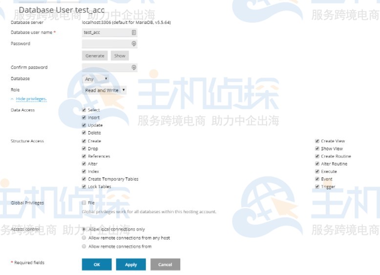 Plesk控制面板如何管理数据库用户