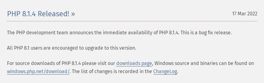php 8.1.4