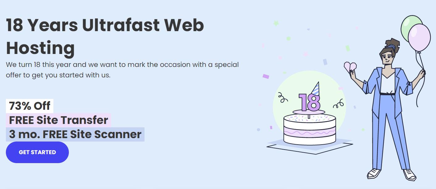 SiteGround18周年庆促销活动