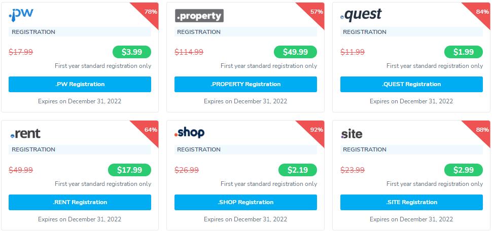 2022年4月NameSilo便宜域名推荐