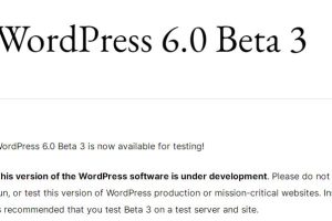 WordPress 6.0 Beta 3发布