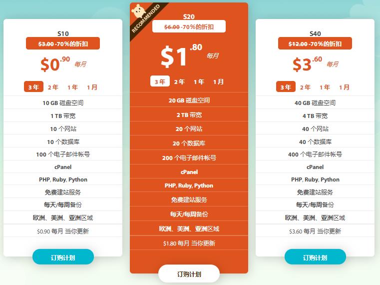 Hostens虚拟主机优惠套餐