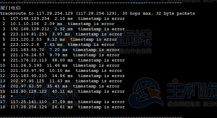 三网回程路由测试