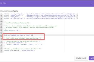编辑wp-config.php文件