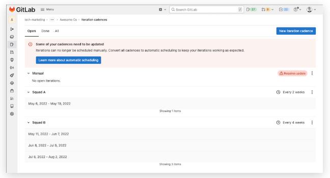 使用自动化迭代节奏计划和安排问题