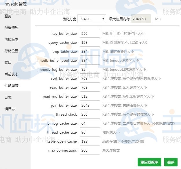 宝塔面板优化MySQL