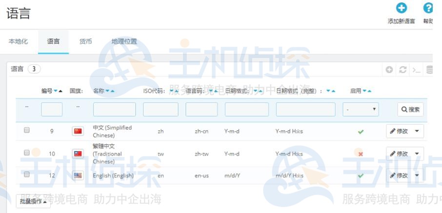 PrestaShop商店设置多语言版本的方法