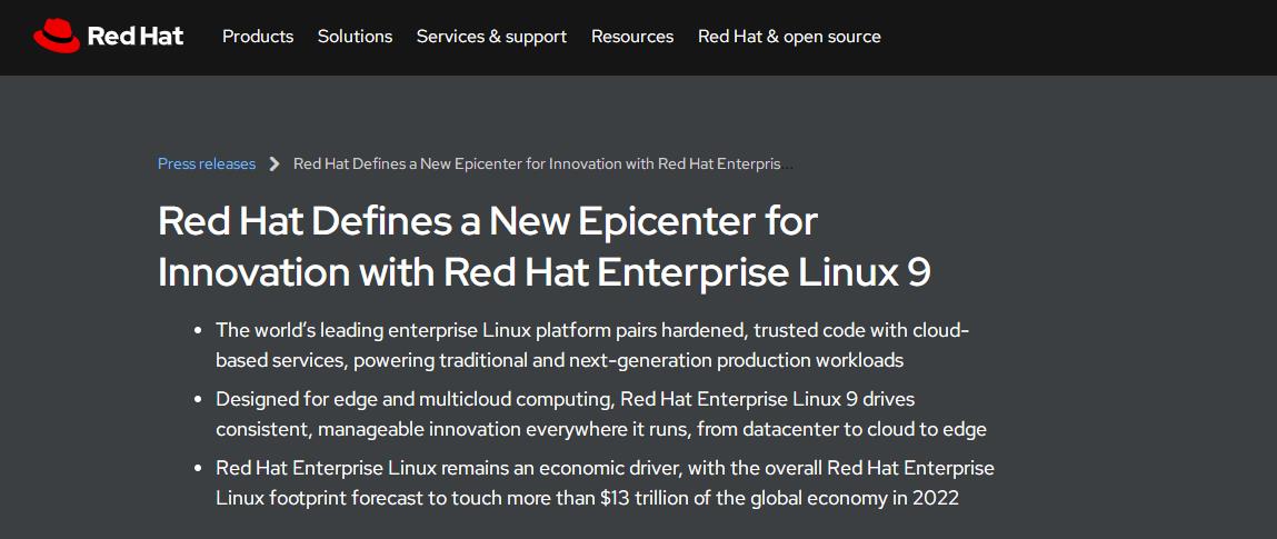 Red Hat Enterprise Linux 9正式发布