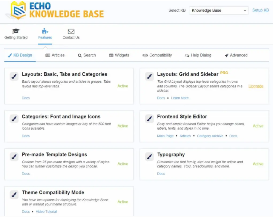 Echo Knowledge Base功能界面