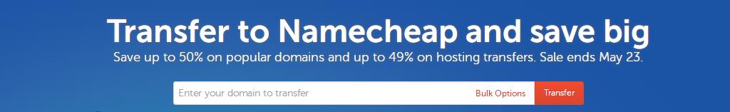 Namecheap域名转入优惠