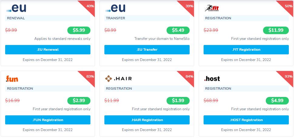 NameSilo特价域名推荐