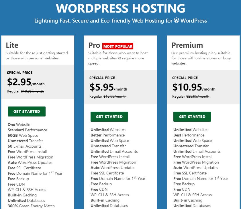 GreenGeeks WordPress主机