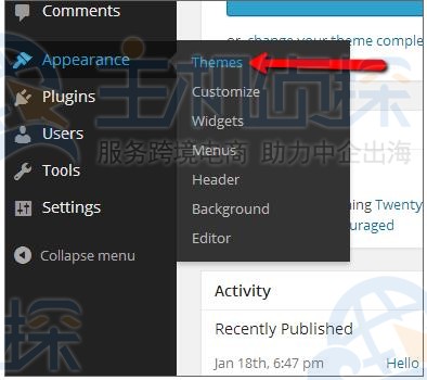 访问WordPress主题页面并添加新主题