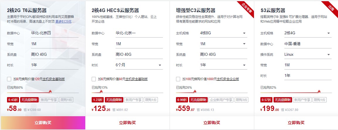 华为云上云特惠活动