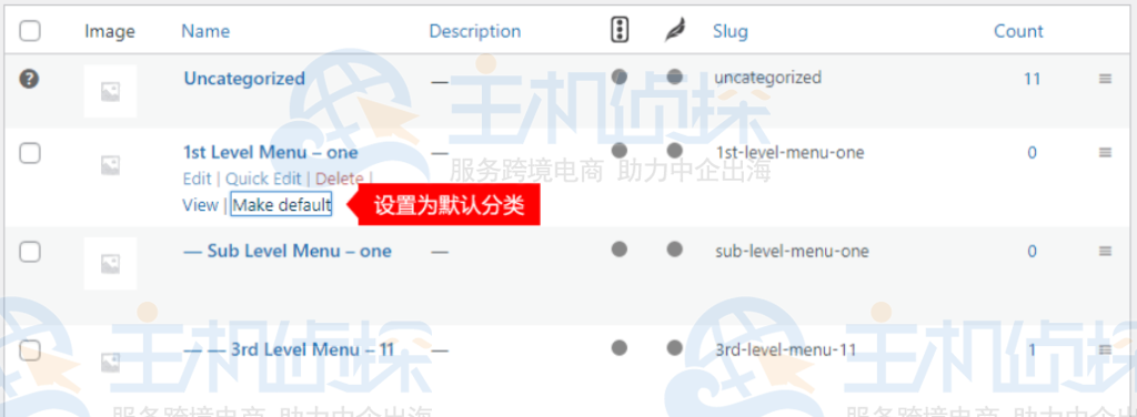 WooCommerce设置新的默认分类