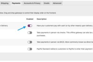 WooCommerce收款方式货到付款设置教程