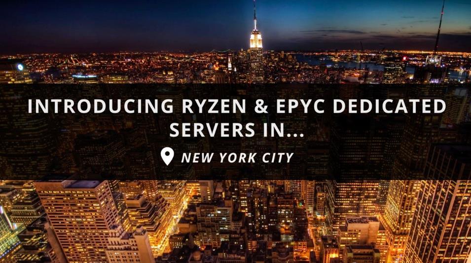 RackNerd美国纽约机房AMD Ryzen和EPYC专用服务器促销