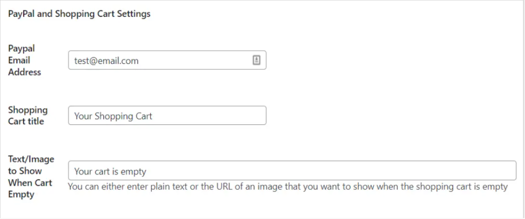 WordPress Simple PayPal Shopping Cart设置