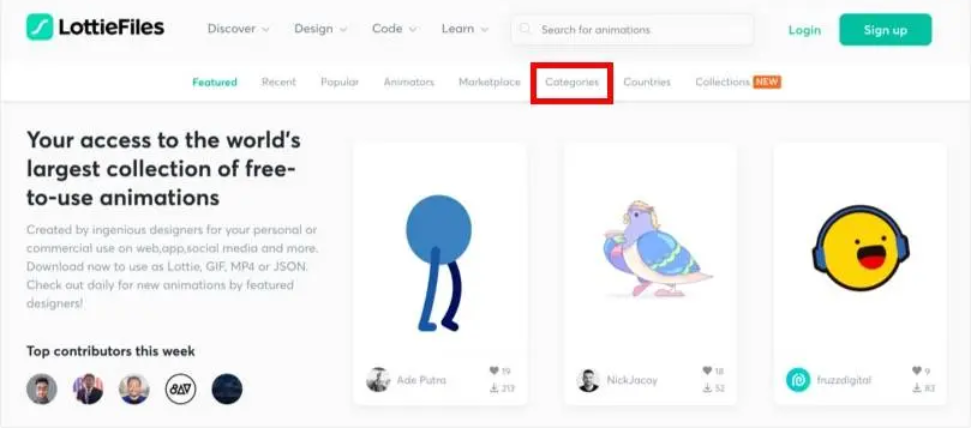 选择类别以查看动画