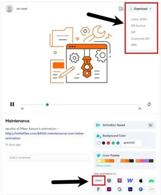 下载Lottie动画JSON文件