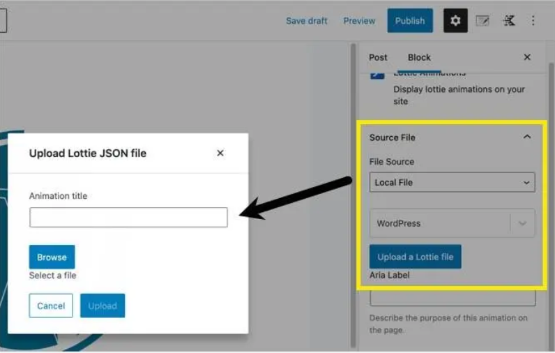 上传JSON Lottie文件