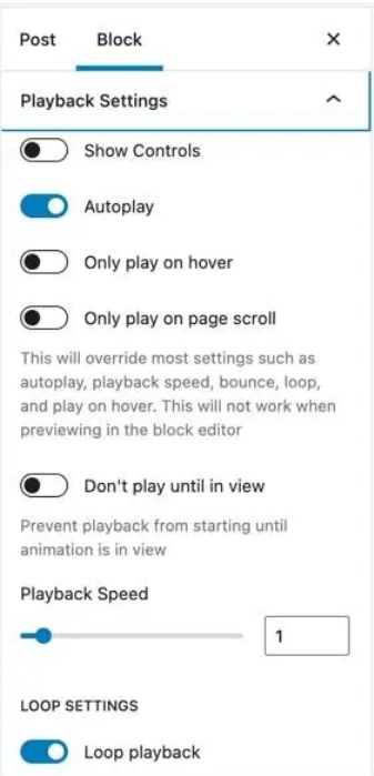 Lottie动画的播放设置