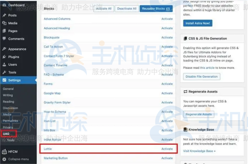在UAG插件中激活Lottie