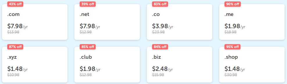 Namecheap特价域名