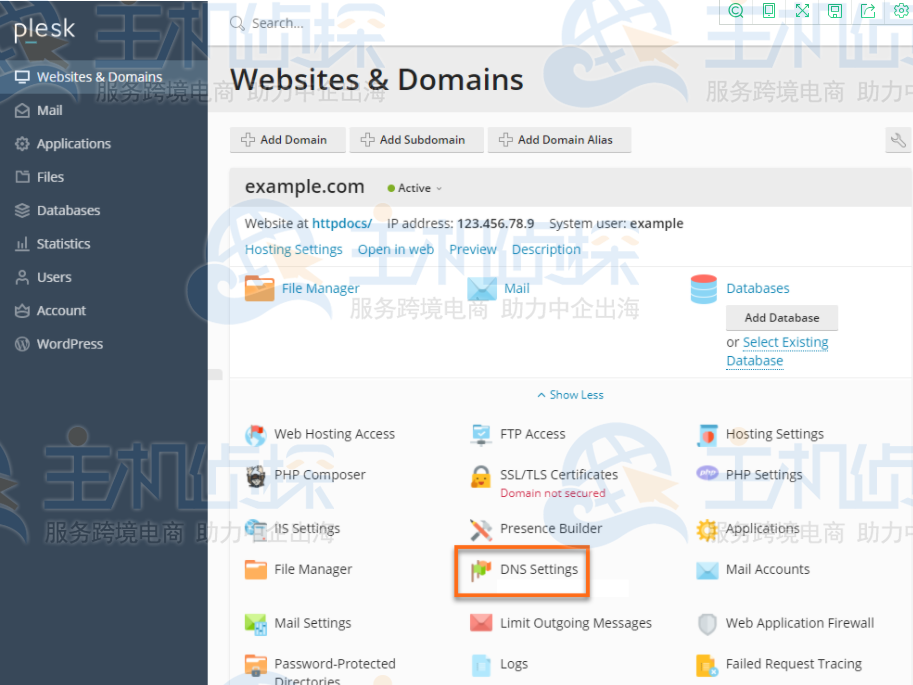 HostGator Plesk 18 DNS设置