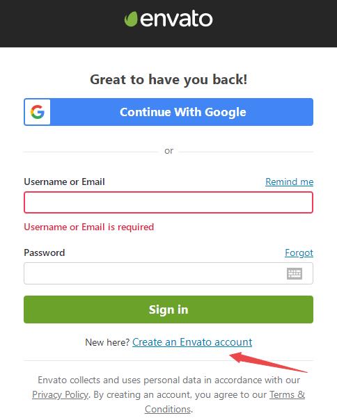 Envato素材模板下载方法