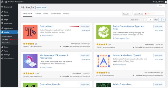 安装自定义字体插件