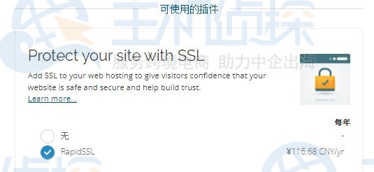 Megalayer海外服务器支持在线选择附加RapidSSL证书