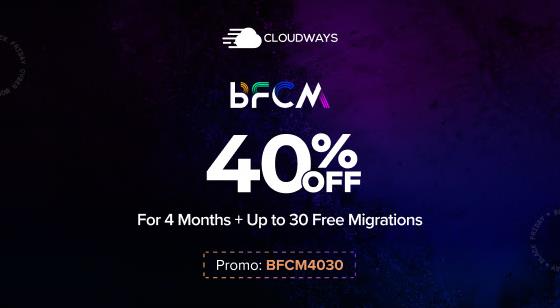 Cloudways黑五促销活动 海外云主机可享6折优惠