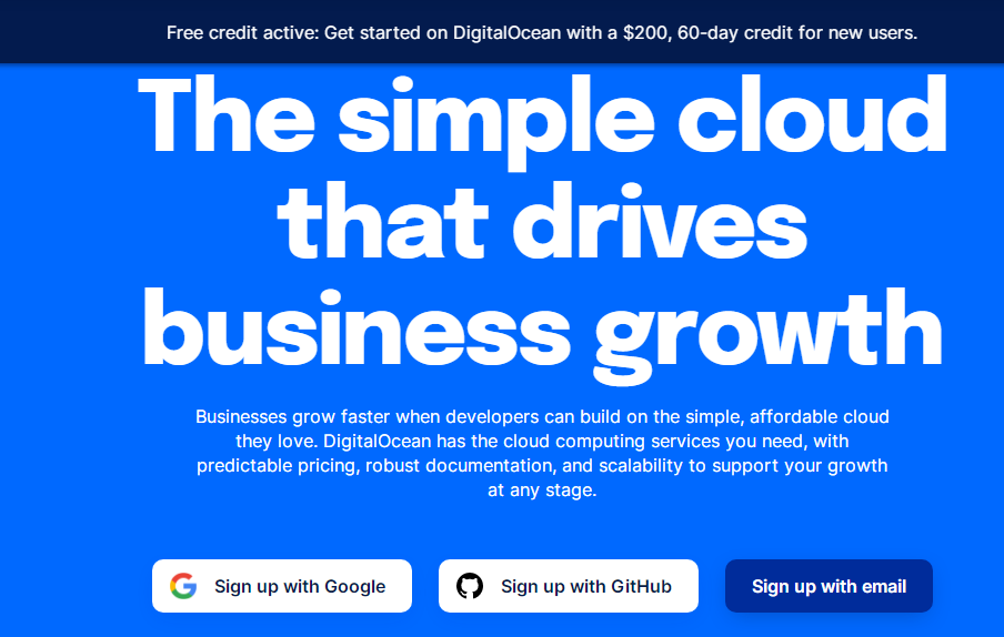 DigitalOcean黑五大促 新用户注册立送200美元