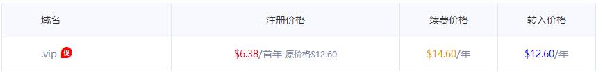 vip域名价格
