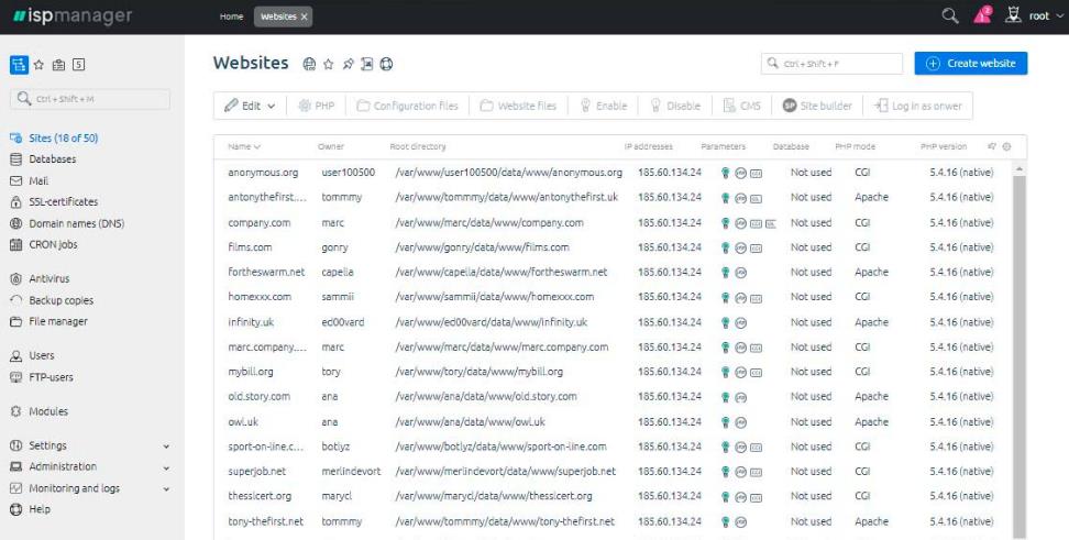 ISPManager主机控制面板